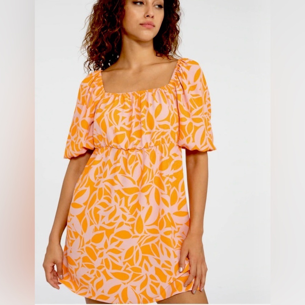Sanctuary Anthropologie Dress L High Waist  Vibrant & Peach Lavender